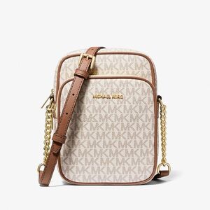 Michael Kors Jet Set Travel Medium Logo Crossbody Bag cream/ brown